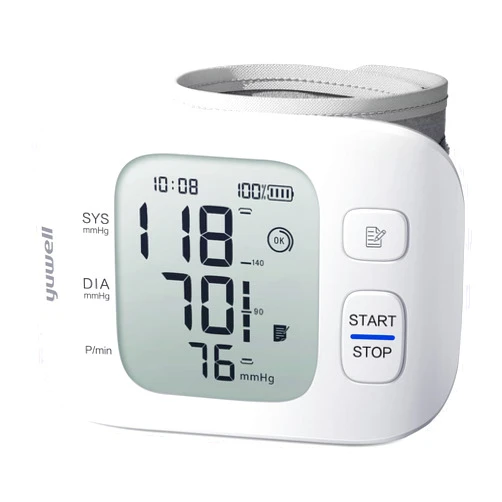 yuwell Rechargeable Wrist Blood Pressure Monitors for Home Use, Large Blood Pressure Cuff Wrist with Voice Broadcast, Blood Pressure Machine with Irregular Heartbeat, Including Travel Case & USB Cable