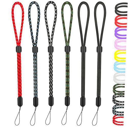 Hukado Hand Wrist Strap Lanyard, 6 Pack 9.5inch Adjustable Nylon Wristlet Straps Keychain String for Cell Phone Case Holder, AirPods Pro 2 2022, Camera, Key, GoPro, USB Drive, Ski Glove (Multi-Color)