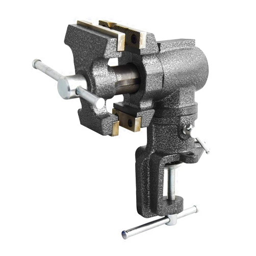 Toolsmith 2-1/2 inch Mini Jaw Portable Clamp-on Table Bench Third Hand Vise Swivels and Rotates 360°, 1-1/2 inch and 2-1/2 inch Jaws, Soft Jaw Covers, Jewelry, Hobby, Crafts, Clamp or Bolt-on - 240006