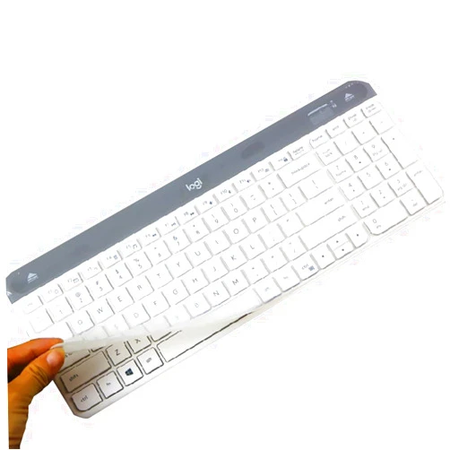 UHamn Ultra Thin Silicone Keyboard Skin Cover Compatible for Logitech MK470 Slim Wireless Keyboard & Logitech K580 K585 Slim Multi-Device Wireless Keyboard, Ultra Thin Keyboard Skin Protector (Clear)