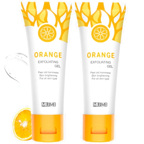 YG LianKai 2PC 𝟏𝟎𝟎𝐆 Orange Exfoliating Whitening Gel Scrub Face Body Skin,Natural Orange Peeling Gel Face Scrub,Deep Cleansing Moisturizing Facial Exfoliator, Gluta Gmeelan Orange Exfoliating Whitening Scrub