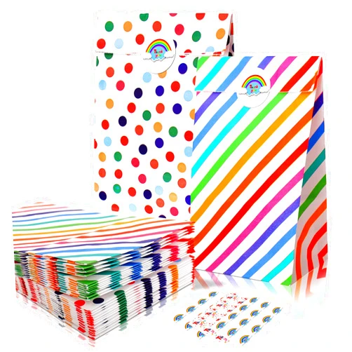 Edunass Paper Party Bags,Small Paper Bags,Party Favor Bags,Small Gift Bags,Eco Party Gift Bags Bulk,Kraft Paper Goodie Bags Candy Bags Treat Bags Sweet Bags Gift Wrap Bags,Goody Bags Birthday Party Bags for