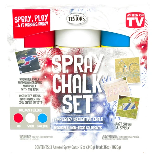 Testors Spray Chalk,Assorted Patriotic,12 Ounce (Pack of 3),333618