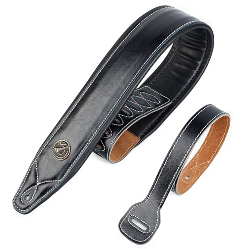 BestSounds Guitar Strap Leather 3 Inch Wide Full Grain Padded Soft Leather Strap for Acoustic, Electric and Bass Guitars