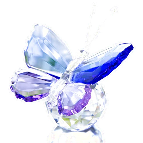 H&D HYALINE & DORA Crystal Cut Butterfly Animal Ornament Decoration for Office Table Home Bedroom