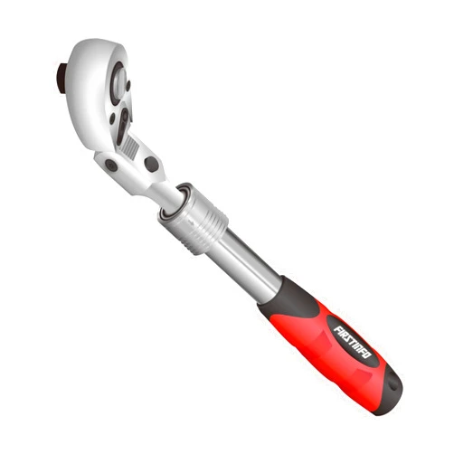 FIRSTINFO TOOLS FIT YOUR NEEDS FIRSTINFO F3222NC 3/8-Inch Drive Locking & Flexible Extendable Ratchet Wrench Reversible, Soft-Grip with 72-Tooth Geared Action (Length: 10.2 to 14.1 inches)