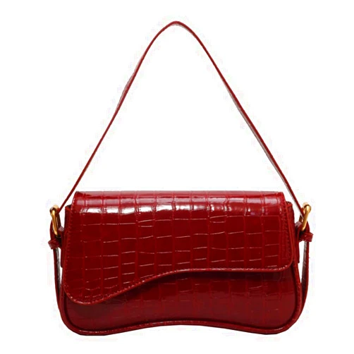 Juoxeepy Small Shoulder Bag Y2K Purse for Women Crocodile Handbag Clutch Purse Classic Retro Crossbody Bag Satchel