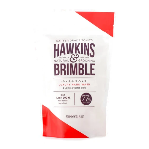 Hawkins & Brimble Luxury Hand Wash Refill Pouch 10.1 Fl oz (300ml) - Naturally Fragranced - Sustainable Eco Friendly Refill Pouches