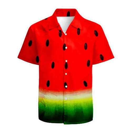 QiErDesign Mens Funny Hawaiian Shirts 3D Graphic Button Down Short Sleeve Tropical Holiday Beach Aloha Shirt