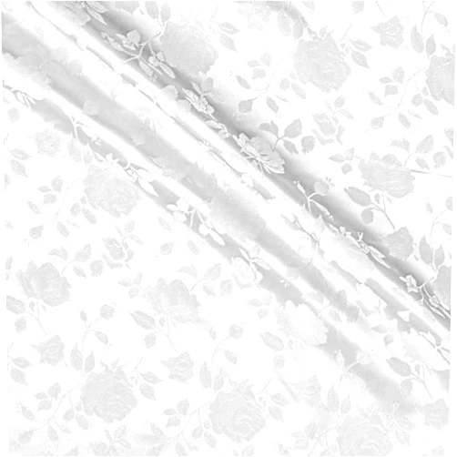 The Fabric Exchange Rose Satin Brocade Jacquard Fabric, 58 Inches Wide - White - Sold by The Yard