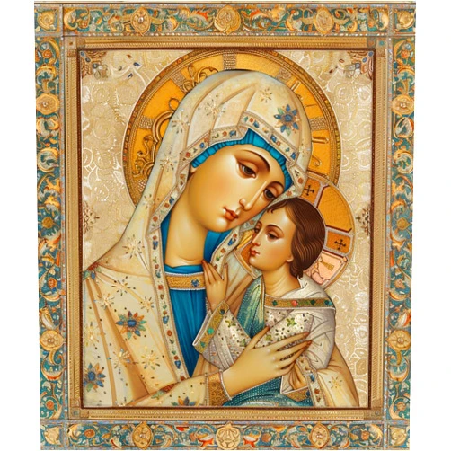 Generic Holy Virgin Mary and Little Jesus 5D Diamond Art Painting for Adults Full Drill Round Diamond Paint by Number Kits for Beginners Gems Cross Stitch for Wall Decor 17.8x17.8inch(7)