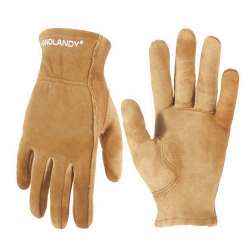HLDD HANDLANDY Kids Leather Work Gloves, Kids Gardening Gloves, Children Cowhide Garden Gloves for Age 2-9 Girls Boys