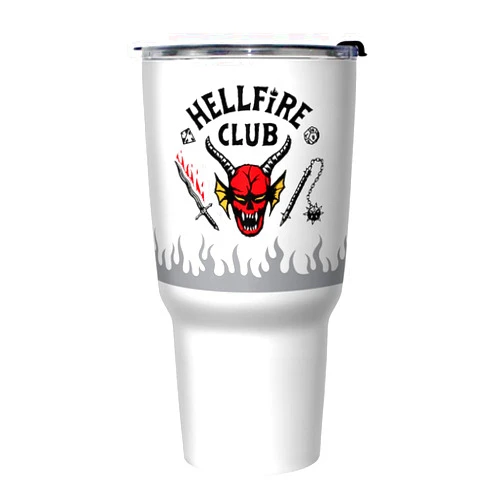 Netflix Stranger Things Hellfire Logo Flame 27 oz Stainless Steel Travel Mug, Multicolor