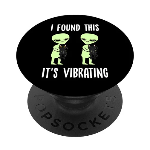 BoredKoalas Alien Phone Case Gifts Aliens I Found This Its Vibrating Black Cat Funny Space PopSockets Swappable PopGrip