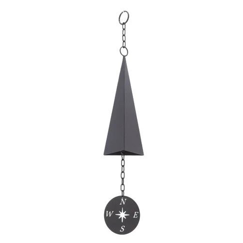 Derefine North Country Iron Triangle Wind Bell Chimes with Compass, Creative Gifts Wind Chimes for Indoor Outdoor Wall Ornament Home Porch Patio Garden Outside Hanging Decor