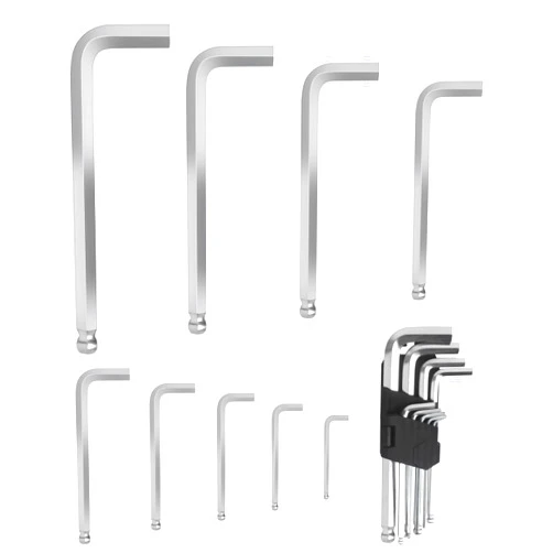 Zxglxinyao 9 Pcs Hex Key Set, L Shape Metric, High Hardness, Harden CRV Steel, Size 1.5-10mm/1/16 to 3/8 Inch, Ball End Hex Allen Key Wrench Kit