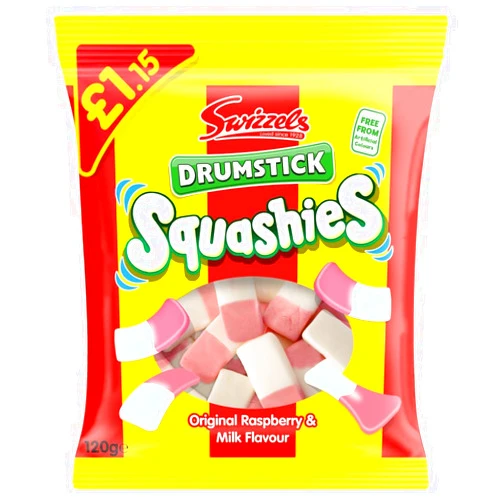 Wowboxme Swizzels Drumstick Squashies Original Raspberry & Milk Flavour 12 x 120g PMP