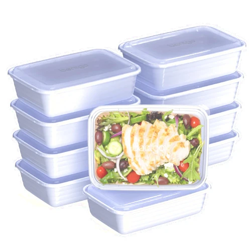 Bentgo 20-Piece Lightweight, Durable, Reusable BPA-Free 1-Compartment Containers - Microwave, Freezer, Dishwasher Safe - Periwinkle