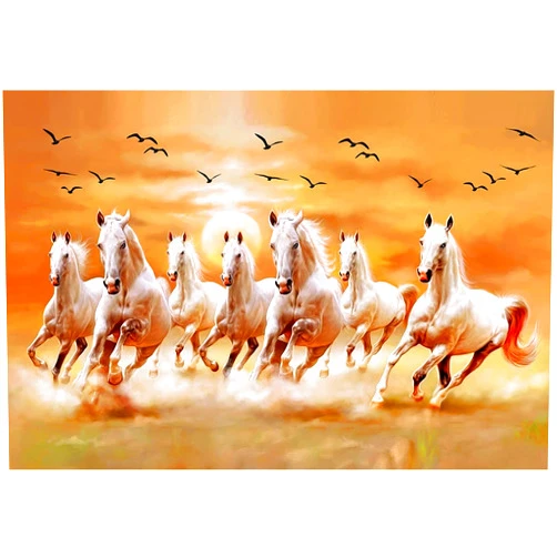 Putianchengxiangqudongruiwenbaihuoshanghang Vintage Tin Sign Metal Poster Plaque Wallpics Seven Running Horses Waterproof Sticker Vinyl Metal Sign Iron Painting Retro Wall Decor Poster for Home Hotel Cafes Sign Gift 8x12 Inch