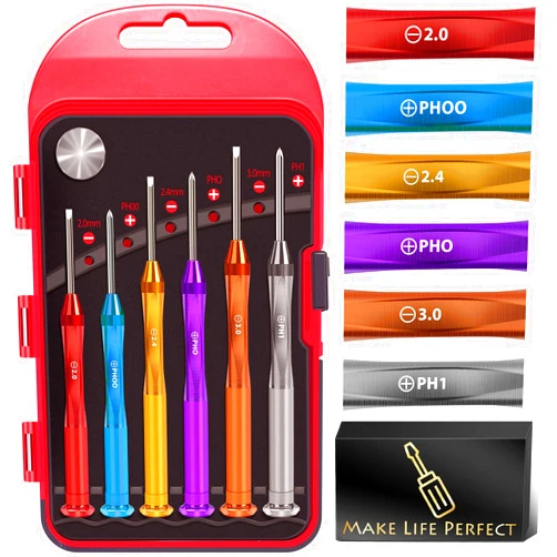 HELEMAN 6PC Magnetic Small Screwdriver Set - Flathead and Phillips Micro Head Mini Screwdriver Set Precision CRV Eyeglasses Watches Electronics Computer Repair Kit Cool Gadgets Tool Gifts for Men