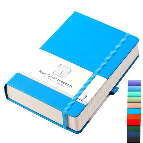 AHGXG Thick Journal Lined Notebook - 320 Numbered Pages A5 Notebook College Ruled Journal for Writing, 100gsm Lined Paper, Leather Hardcover, for Women Men Work Office School, 5.75'' X 8.38''-Blue