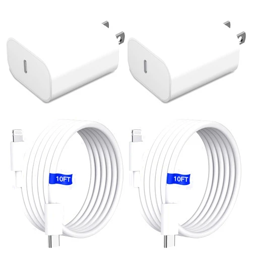 Mitesbony Phone Charger Fast Charging, 2-Pack 20W USB-C Fast Charger with 10FT Fast Charging Cable Compatible with 14/13/12/11/Xs/8 Series