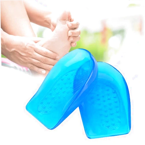 ZJchao O/X Leg Correction Insoles, Silicone Gel Foot Orthotic Arch Support Shoes Insert Pads Heel Cup Shoe Inserts Posture Corrective Heel Cups (L(41-46))