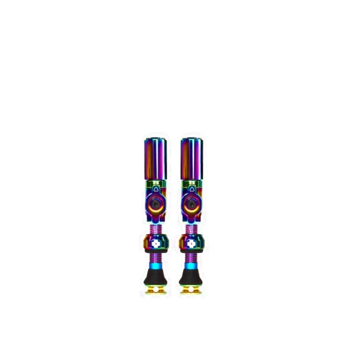 Muc-Off Tubeless Valve for Bicycles, Coreless Valve, Prevents Trouble, Smooth Air Input, 1.4 inches (35 mm) Presta Rim x Presta Valve TUBELESSVALVES BIGBORE Hybrid M Iridescent