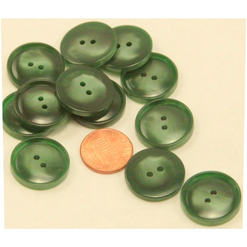 PHOANH STORE Lot of 12 Shiny Pearlized Green Plastic Buttons Almost 7/8