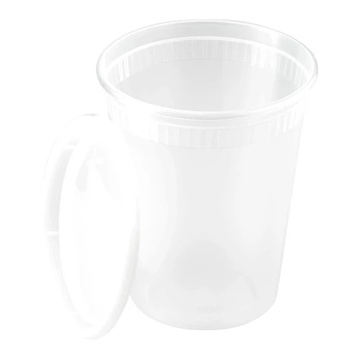 Karat [32oz - 240 ct] Clear PP Injection Molded Round Deli Containers with Lids (FP-IMDC32-PP)