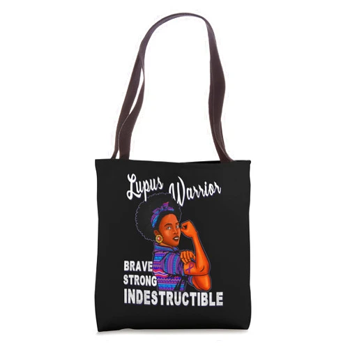 Lupus Awareness Product Gifts For Women Lupus Awareness Warrior Shirt African American Women Sister Tote Bag