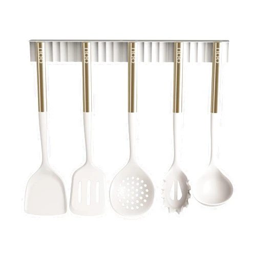 OOU! OOU Silicone Kitchen Cooking Utensils Set, 446°F Heat Resistant Kitchen Utensils Set with Magnetic Holder, 6 pcs Chef Spatula Set Kitchen Tool with Stainless Steel