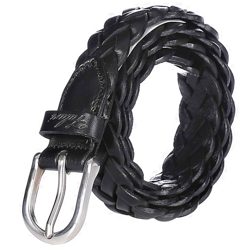 Falari Women's Leather Braided Belt Stainless Steel Buckle 6007-16 Colors
