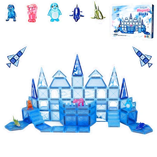 GAINMINI 3D Magnetic Building Blocks Toy Set 40/71/110 PCS Ocean Transparent Geometric Shapes in 5 Different Animals for Kids, Toddlers, Boys and Girls (3+ Years Old)