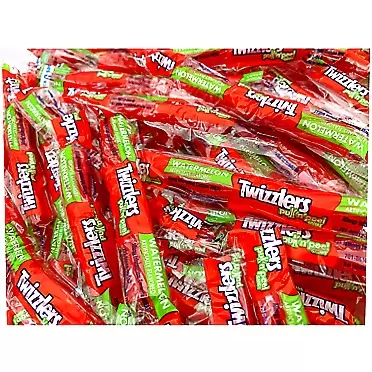 Sweetsome Twizzlers Pull N Peel Watermelon Candy - Watermelon Licorice Single Wrapped - 2 Pound