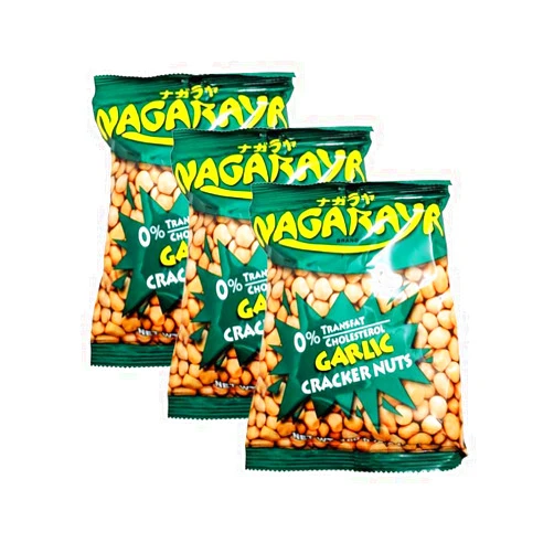 Nagaraya Cracker Nuts (Garlic Flavor) - 5.6oz (Pack of 3)