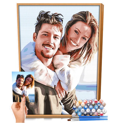 goiofot Custom Paint by Numbers Kit for Adults, Personalized Paint by Number Canvas Kit, Make Your Own Picture for Wall Decor Suitable Gift for Boyfriend Girlfriend Family Friends and Christmas