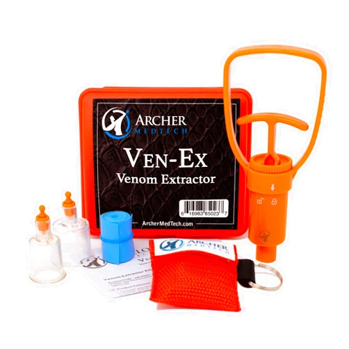 Archer MedTech Ven-Ex Snake Bite & Bee Sting Kit – Portable Venom Extractor Pump with Tourniquet, One-Hand Operation, Bonus CPR Face Shield, Outdoor First Aid for Hiking, Camping & Backpacking