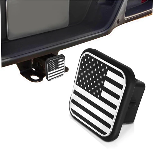 Bestmoy Trailer Hitch Cover, 2 inch American Flag Trailer Hook, Dust-Proof Square Tube Plug Insert, Tow Hitch Protection Covers, Universal Receiver Cap for Trucks, ATVs, SUVs