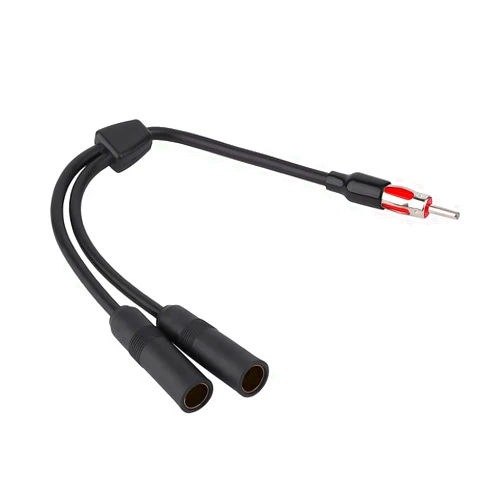 Moioee Car AM FM Radio Antenna Splitter Adapter, 1 Male to 2 Female Y Adaptor Connector, 12 inch Auto Radio Stereo Antenna Extension Cable, Vehicle Accessories Universal for Truck, SUV, and More