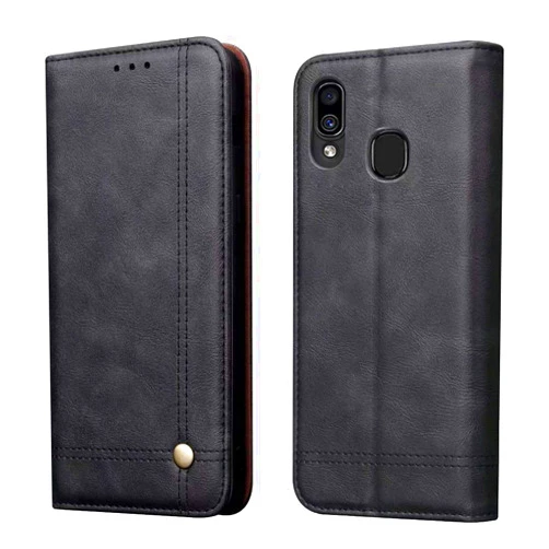 Free-Case Galaxy A60 Wallet Case,Phone Cover for Galaxy A 60,RUIHUI Leather Classic Wallet Folding Flip Protective Shell with Kickstand,Magnetic Closure,Card Slots for Samsung Galaxy A60 2019 (Black)