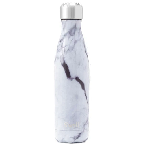 S'well Stainless Steel Water Bottle - 17 Fl Oz - White Marble - Triple-Layered Vacuum-Insulated Containers Keeps Drinks Cold for 36 Hours and Hot for 18 - BPA-Free - Perfect for the Go