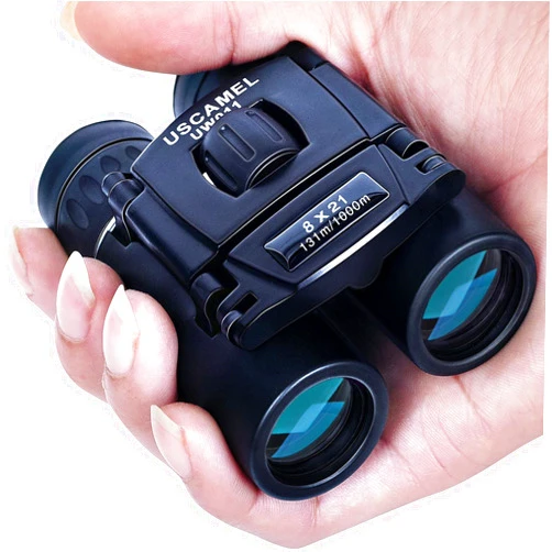 USCAMEL Binoculars for Adults and Kids 8×21 High Powered Compact Binoculars BAK4 Prism Easy Focus Waterproof Small Binoculars for Bird Watching Outdoor Hunting Travel (Black)
