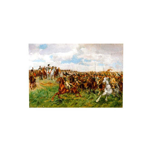Generic Textured Paper - Ernest Meissonier - Friedland Or Napoleon Bonapartes Greatest Victory (1875) - Art Print, Poster, Painting, Photo, Wall Decor - History, war, Print - Size: 18 x 12 Inches
