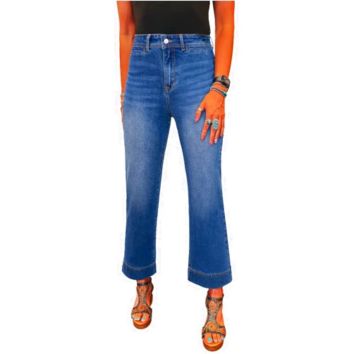 SHEWIN Women Wide Leg Jeans High Waisted Stretch Denim Pants Inseam 25-26 inch
