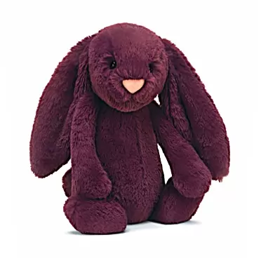 Jellycat Bashful Plum Bunny Stuffed Animal, Medium