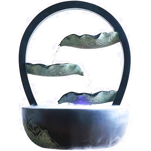 SZYARA Tabletop Water Fountain Tabletop Fountain Tabletop Fountain Resin Indoor Fountain Desktop Small Fish Tank Fountain Humidifier Crafts Home Decoration