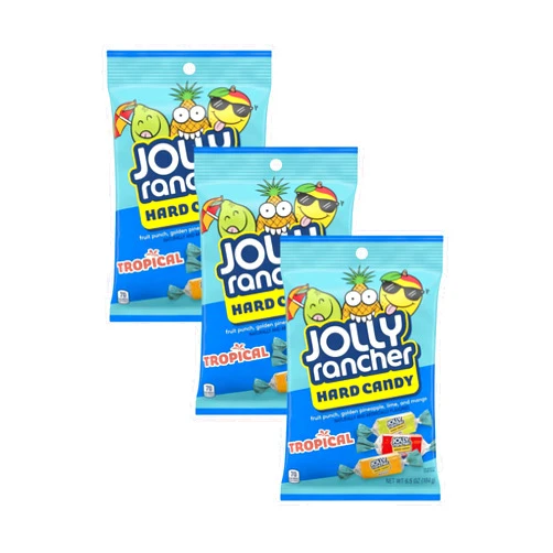 Leathnu Foundry Jolly Ranchers Tropical - 6.5oz (3 Pack) Assorted Tropical Flavors - Golden pineapple, Lime and Mango. Fresh! Tropical Jolly Ranchers - Packaged by Leathnu Foundry