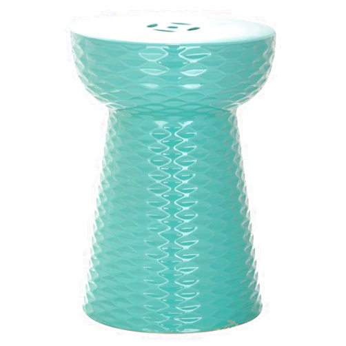 SAFAVIEH ACS4523C Daphne Glazed Ceramic Decorative Garden Stool, 0, Light Blue
