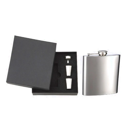 Flasks.com Top Shelf Flasks Premium Custom Engraved Personalized Hip Flask with Gift Box, Funnels and 2 Stainless Steel Shot Cups, 6 oz.